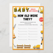 Baby shower bouwstijl - Editable Name - Kaart (Voorkant / Achterkant)