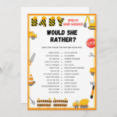 Baby shower bouwstijl - Editable Name - Kaart (Voorkant / Achterkant)