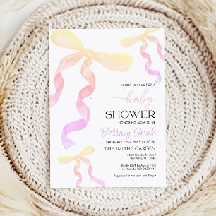 Baby shower Bow Invitation Kaart