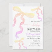 Baby shower Bow Invitation Kaart (Voorkant)