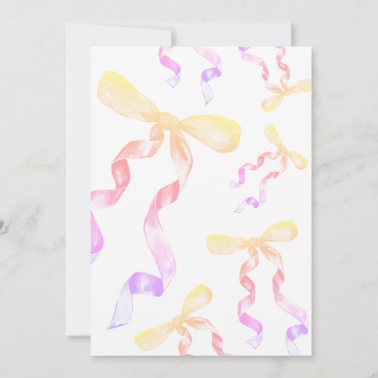 Baby shower Bow Invitation Kaart (Achterkant)