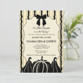 Baby Shower Bow Stripes Pumpkins Gender Neutral Kaart (Staand voorkant)