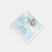 Baby Shower Boy  Adorable Bear Pilot Servet (Hoek)