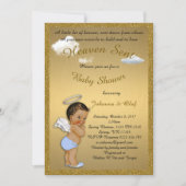 baby shower Boy, Baby Angel, glitter, Gold Kaart (Voorkant)