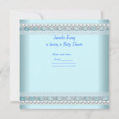 Baby shower Boy Baby Blue Gift Pearl Lace Spot Kaart (Achterkant)
