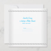 Baby shower Boy Baby Blue mbrella Pearl White Kaart (Achterkant)