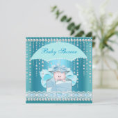 Baby shower Boy Baby Blue Pearl Umbrella Kaart (Staand voorkant)