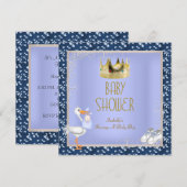 Baby shower Boy Baby Kroonprins Blue Kaart (Voorkant / Achterkant)