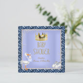 Baby shower Boy Baby Kroonprins Blue Kaart (Staand voorkant)