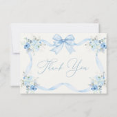 Baby shower Boy Bedankkaart met strik (Voorkant)