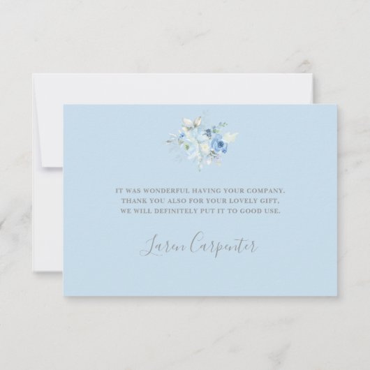 Baby shower Boy Bedankkaart met strik (Achterkant)