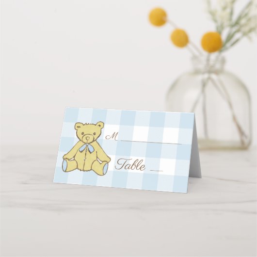 Baby shower Boy Beer Blue White Pset Plaatskaartje (Voorkant)