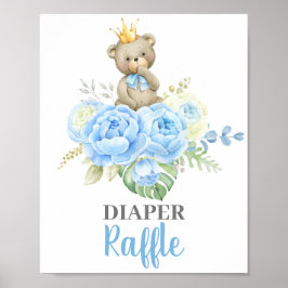 Baby shower Boy Beer Diaper Raffle-teken Poster