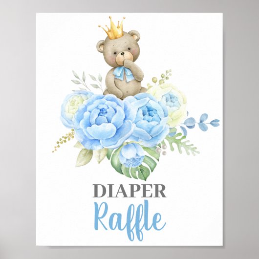 Baby shower Boy Beer Diaper Raffle-teken Poster (Voorkant)