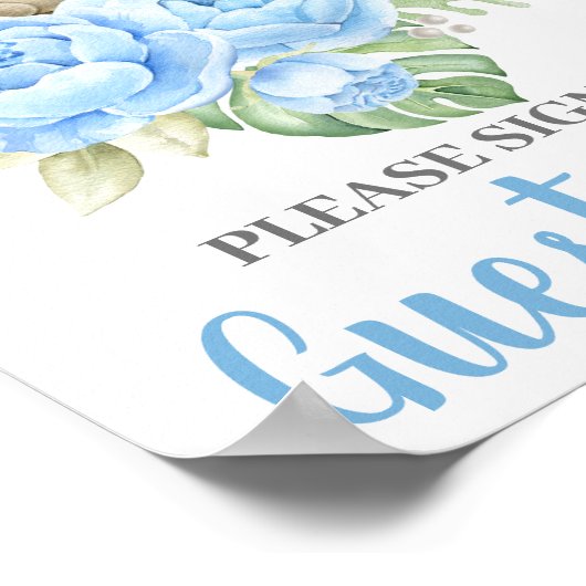 Baby shower Boy Beer Guest Book Poster (Hoek)