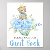 Baby shower Boy Beer Guest Book Poster (Voorkant)