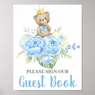 Baby shower Boy Beer Guest Book Poster