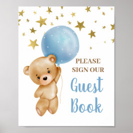 Baby shower Boy Beer Guest Book Poster