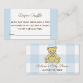Baby shower Boy Beer Luier Raffle Ticket Informatiekaartje (Voorkant / Achterkant)