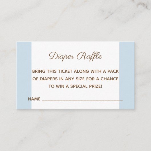 Baby shower Boy Beer Luier Raffle Ticket Informatiekaartje (Voorkant)
