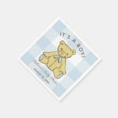 Baby shower Boy Beer met naam en datum Servet (Hoek)