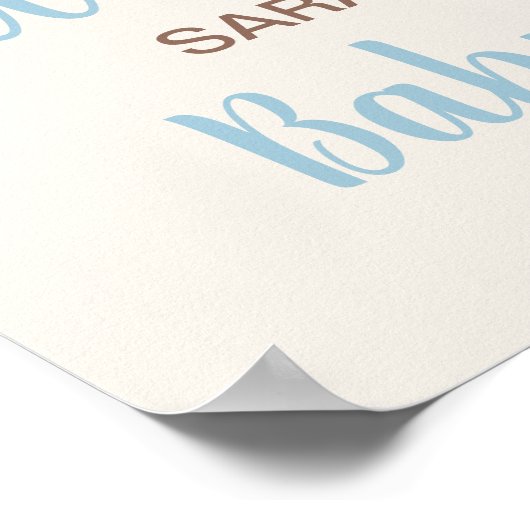 Baby shower Boy Beer Welkomstbord Poster (Hoek)