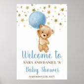 Baby shower Boy Beer Welkomstteken Poster (Voorkant)