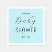 Baby shower Boy Blauw Elegant Papier Servet (Voorkant)