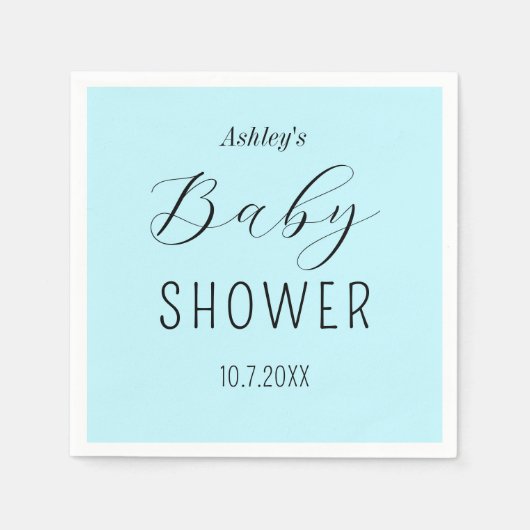 Baby shower Boy Blauw Elegant Papier Servet (Voorkant)