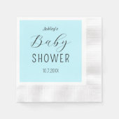 Baby shower Boy Blauw Elegant Papier Servet (Voorkant)