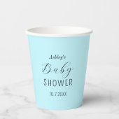 Baby shower Boy Blauw Zwart Kalligrafie Papieren b Papieren Bekers (Voorkant)