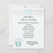 Baby shower Boy Blauwgroen Baby Teacup Kaart (Achterkant)