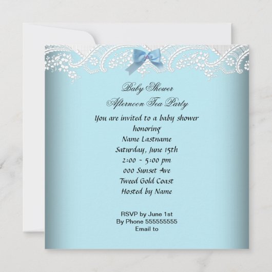 Baby shower Boy Blue Baby Teacup Cupcake 2 Kaart (Achterkant)