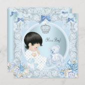  Baby shower Boy Blue Beer Kaart (Voorkant / Achterkant)