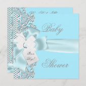 Baby shower Boy Blue Blauwgroen grijs witte lens Kaart (Voorkant / Achterkant)