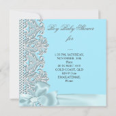 Baby shower Boy Blue Blauwgroen grijs witte lens Kaart (Achterkant)