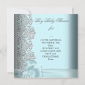 Baby shower Boy Blue Blauwgroen grijs witte lens Kaart (Achterkant)