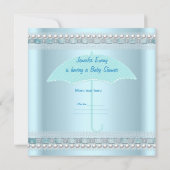 Baby shower Boy Blue Blauwgroen Umbrella Spot Kaart (Achterkant)