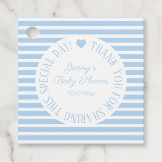 Baby shower Boy Blue Dank je voor Heart Modern Bedankjes Labels