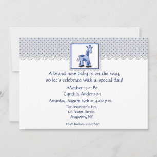 baby shower Boy Blue Giraffe Kaart