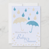 Baby shower Boy Blue Gradient Glitter Paraplu's Kaart (Voorkant)