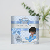 Baby shower Boy Blue Little Prince Bunnies Kaart (Staand voorkant)