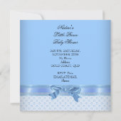 Baby shower Boy Blue Little Prince Bunnies Kaart (Achterkant)