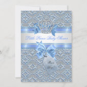 Baby shower Boy Blue Little Prince Crown 2 Kaart (Voorkant)