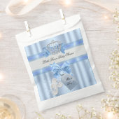 Baby shower Boy Blue Little Prince Crown 3a Bedankzakje (Geknipt)