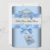 Baby shower Boy Blue Little Prince Crown Kaart (Voorkant)