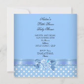 Baby shower Boy Blue Little Prince Crown Kaart (Achterkant)