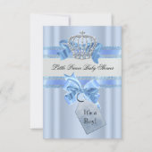 Baby shower Boy Blue Little Prince Crown SML Kaart (Voorkant)