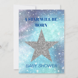 Baby shower Boy Blue Modern Star is geboren Kaart
