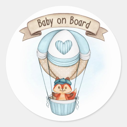 Baby shower Boy Blue Ronde Sticker (Voorkant)